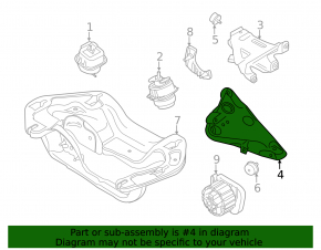 Кронштейн подушки двигателя левый BMW X5 F15 14-18 3.0D