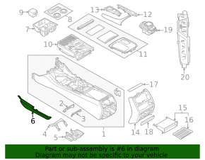 Накладка центральной консоли левая BMW 7 G11 G12 16-22 под дерево Gray Poplar