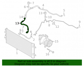 Трубка кондиционера компрессор-печка первая BMW X1 F48 16-19 B46