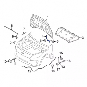 Петля капота левая Ford Escape MK4 20-26