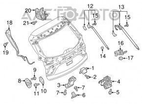 Отбойник двери багажника Mazda CX-9 16-23 на кузове