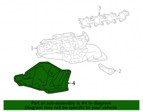 Защита коллектора левая Toyota Sequoia Tundra 08-16 4.6 5.7