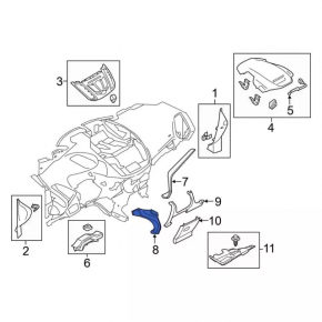 Накладка торпеды под кнопку start/stop левая Ford Escape MK3 17-19 черная глянец