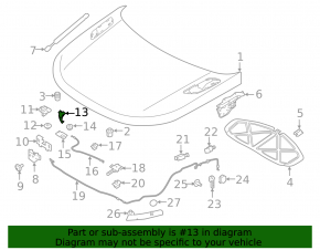 Гак замка капота лівий Land Rover Range Rover Velar 18-26