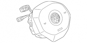 Подушка безпеки airbag в кермо водійська Volkswagen ID.4 21-22 чорна