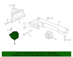 Подушка двигателя правая BMW 3 GT F34 14-19 3.0T N55 AWD