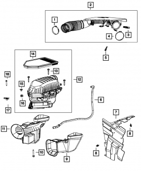 Воздуховод на коллектор Chrysler 300 11-19 3.6