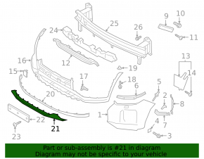 Накладка переднего бампера центральная Hyundai Palisade 20-22 хром