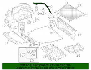 Накладка крышки багажника правая Mercedes C-class W205 15-21 на кузове