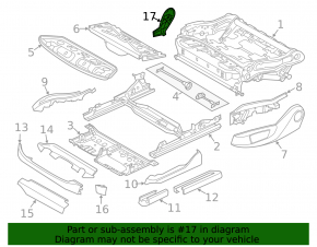 Накладка водійського сидіння бічна права BMW X5 F15 14-18 чорна