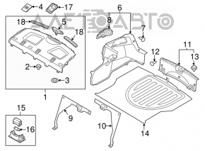 Накладка проема багажника Kia Forte 4d 14-16