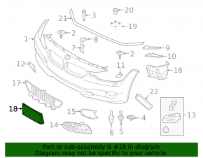 Площадка под номер переднего бампера BMW 4 F32/33/36 14-20 M Pack