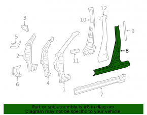 Стойка кузова центральная правая Toyota Rav4 06-12 long отпилена