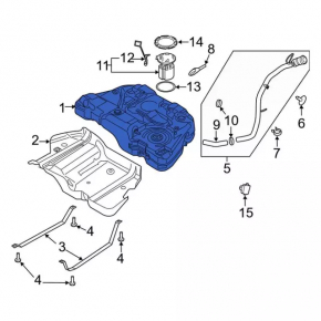 Топливный бак Lincoln MKZ 13-16 2.0, hybrid FWD