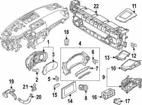 Блок кнопок передней панели Mazda CX-9 16-18 под TSC, и систему давления в шинах