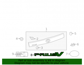 Эмблема PriusV двери багажника Toyota Prius V 12-17