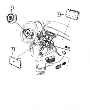 Подушка безпеки airbag в кермо водійська Fiat 500 12-19