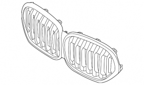 Решітка радіатора grill BMW X1 F48 20-22 Basis