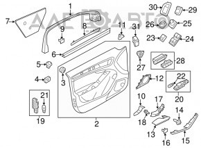 Обшивка двери карточка передняя левая Audi A4 B8 13-16 рест черн