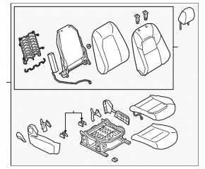Пасажирське сидіння Mazda CX-5 19-23 з airbag, механіка, шкіра чорна комбінована з алькантарою, сіра строчка, підігрів, під чищення