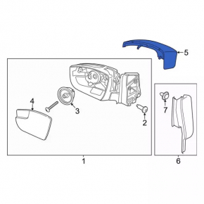 Крышка зеркала левая Ford Escape MK3 17-19 без поворотника