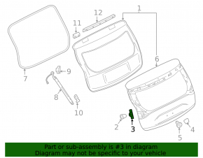 Кронштейн отбойника двери багажника правый Nissan Murano z52 15-24