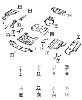 Защита двигателя Chrysler Pacifica 17-26 FWD без лючка