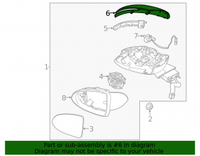 Крышка бокового зеркала левая Hyundai Sonata 20-23 под поворотник