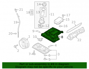 Полуподдон масляный ДВС Audi A6 C8 19-25 3.0T