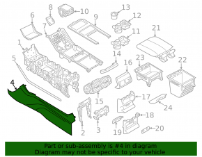 Накладка центральной консоли боковая левая Land Rover Range Rover Velar 18-23 черная, надломаны крепления