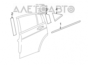 Накладка двери боковая задняя левая задняя Chrysler 200 11-14