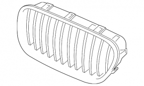 Решітка радіатора grill ліва BMW 5 GT F07 14-17 хром