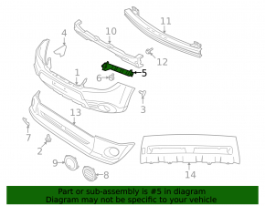 Крепление переднего бампера правое Subaru Forester 09-13