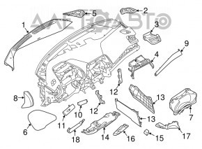 Накладка колени водителя Nissan Maxima A36 16-18 беж