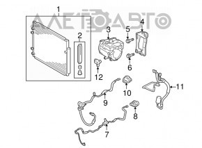 Радиатор кондиционера конденсер Lexus RX400h 06-09 осыпались соты