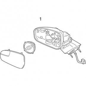 Зеркало боковое левое в сборе Ford Fusion mk5 13-16 3 пина, белый