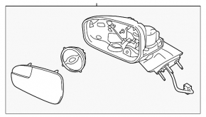 Зеркало боковое левое в сборе Ford Fusion mk5 13-16 3 пина, белый