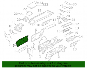 Накладка боковая центральной консоли левая задняя Volvo XC60 18-26 черная, верхняя