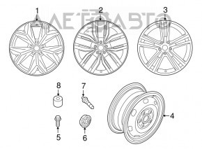 Запасное колесо докатка 165/80 R17 VW Atlas 18-26