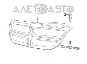 Решетка радиатора grill Dodge Journey 11-19 хром