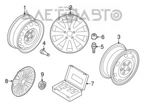 Колпак колесный R16 VW Passat b7 12-15 USA тип 3, под покрас