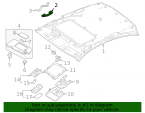 Ручка потолка передняя правая Infiniti Q50 14-24 серая
