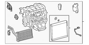 Корпус печки голый кондиционер Toyota Camry v70 18-22 hybrid без обдува заднего ряда, без радиаторов и актуаторов