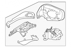 Дзеркало бічне праве у зборі Subaru Outback 20-25 Limited, підігрів, пам'ять, BSM