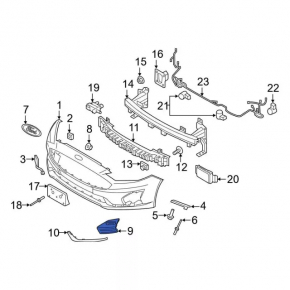 Заглушка ПТФ левая Ford Fusion mk5 19-20 глянец