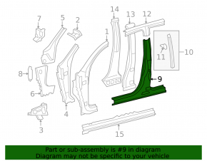 Стойка кузова центральная левая Toyota Sequoia 08-16 отпилена