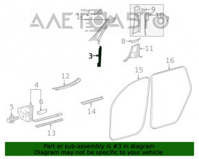 Накладка передней стойки средняя левая Mercedes W167 GLE 350 450 20-24 черная