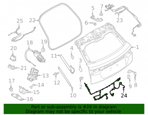 Проводка дверей багажника нижня Land Rover Range Rover Velar 18-23