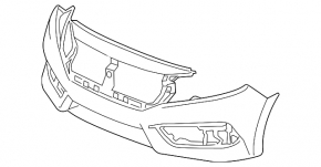 Бампер передній голий Honda Civic X FC 19-20 jp build
