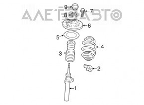Амортизатор передний правый BMW X3 F25 11-17 2.0T, 3.0